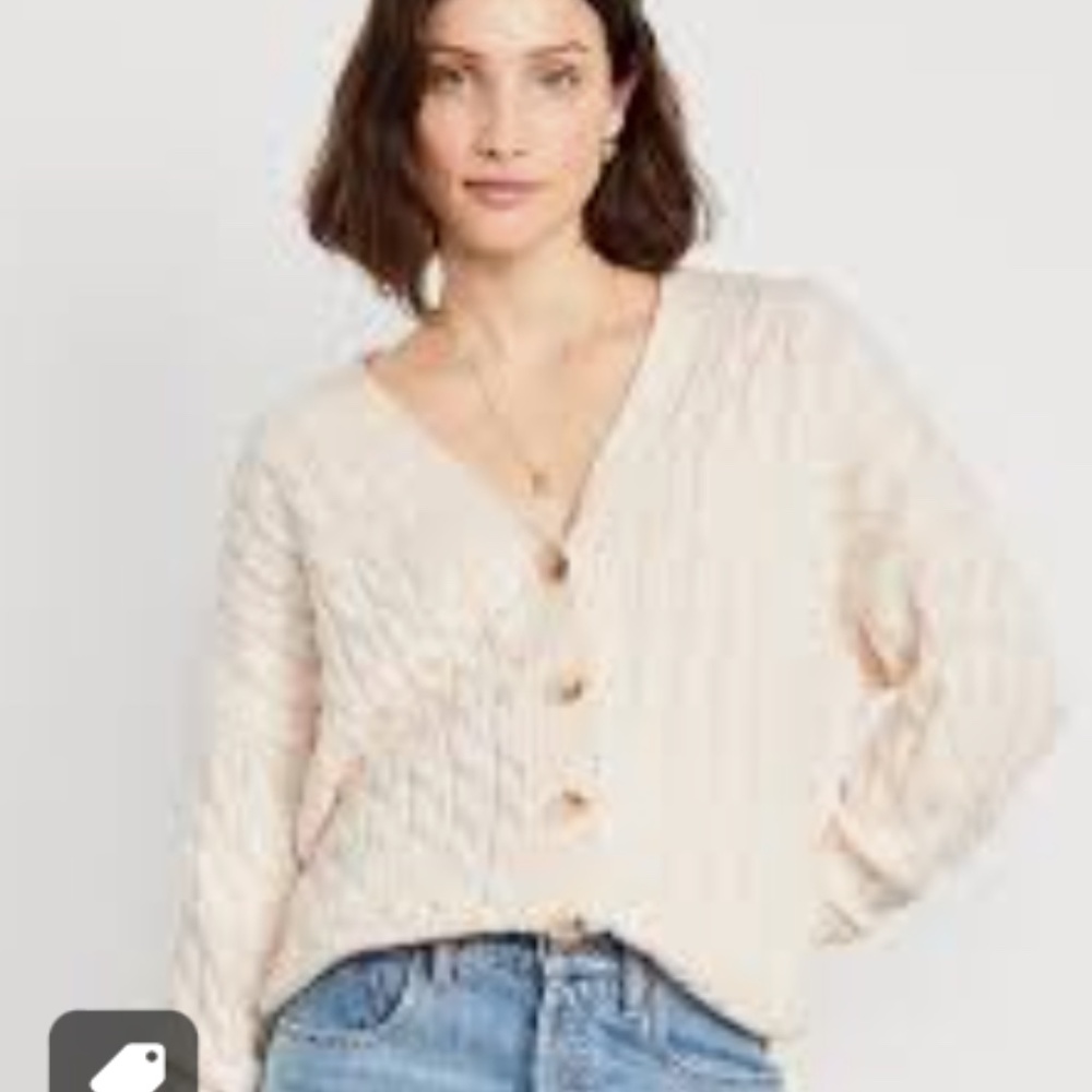 Old Navy Oversized Cable-Knit Cardigan Sweater 100% Cotton XLTall New with Tag